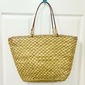 Vintage Woven Tote Purse Handbag